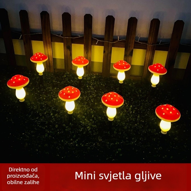 Solarnu napajane svjetiljke u obliku gljive, set 1-8 komada, vanjski vodootporni vrtni dekor