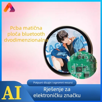 AI elektronički značak s zaslonom, Bluetoothom i Wi-Fi, 2D medaljon elektronički značak PCBA, upravljanje hardverom i softverom ploča