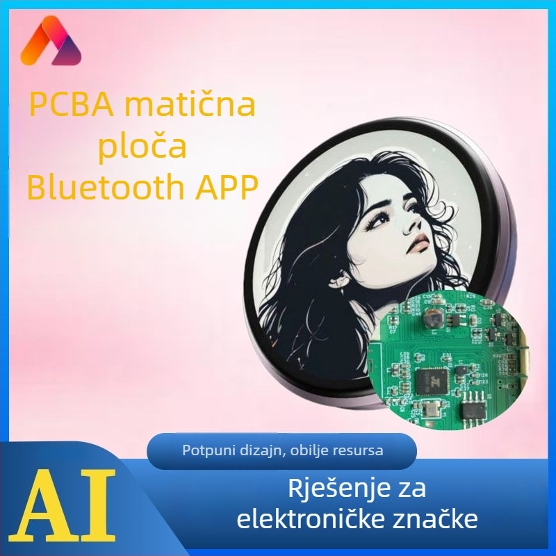 AI elektronički značak s zaslonom, Bluetoothom i Wi-Fi, 2D medaljon elektronički značak PCBA, upravljanje hardverom i softverom ploča
