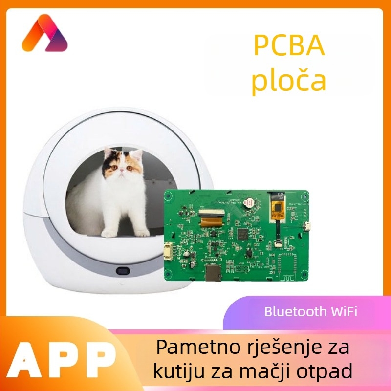 AI glasovno upravljana automatska zatvorena kutija za mačji pijesak s PCBA kontrolnom pločom