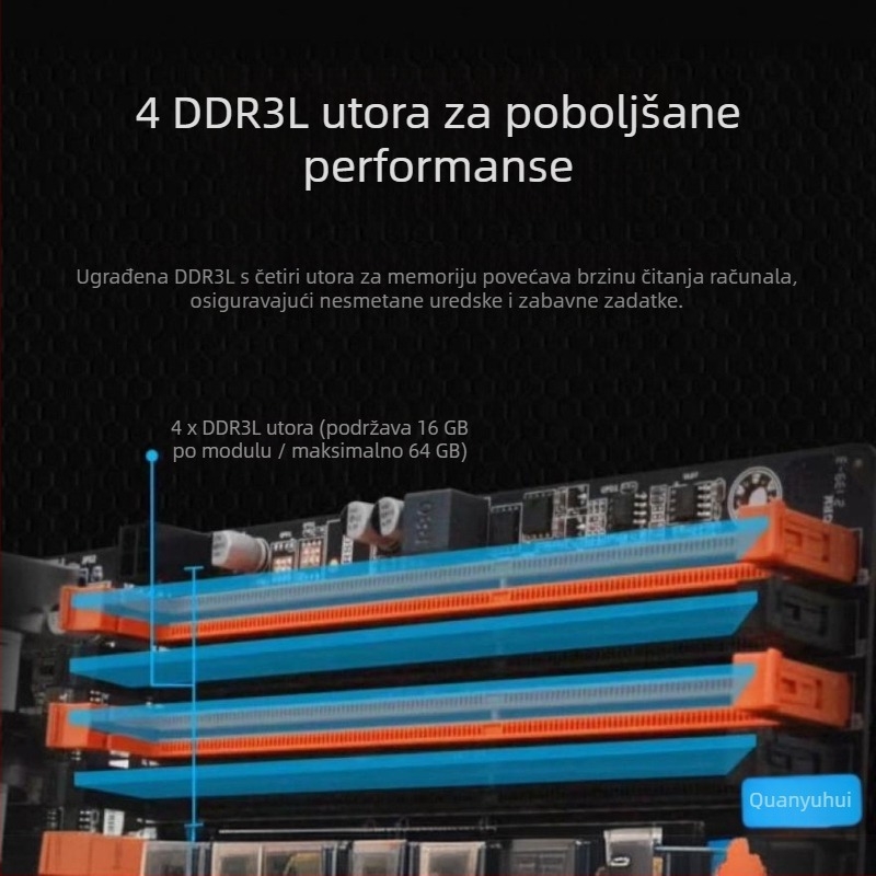 Vulcan Revolution D1581-Q3 ATX matična ploča s integriranim CPU-em i dvostrukim Ethernet priključcima, integrirana grafika, DDR3 do 64GB