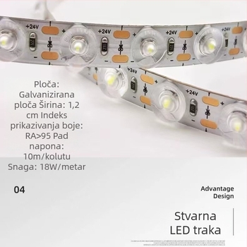 LED traka s difuznom lećom za refleksiju, 24V RGB, 48 LED dioda, 10W, unutarnje osvjetljenje
