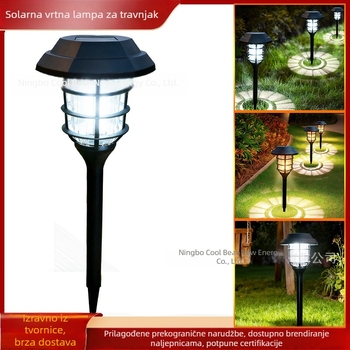 Solarne LED rasvjeta za vrt – vanjske plastične lampe za travu, dekorativno svjetlo na tlu za vrt i dvorište