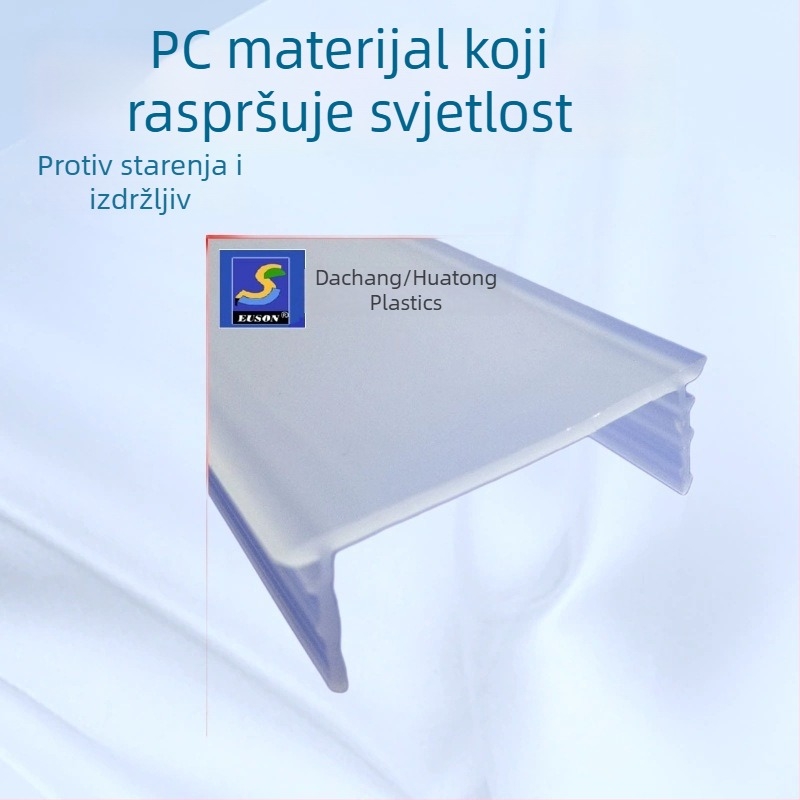 PC LED linearno sjenilo za LED rasvjetu, mliječno bijeli difuzor, ekstrudirani kalup