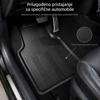 PVC prostirke za pod automobila, otporne na habanje, protuklizne, sigurne, univerzalna prilagodba svim modelima automobila, set od 4 komada
