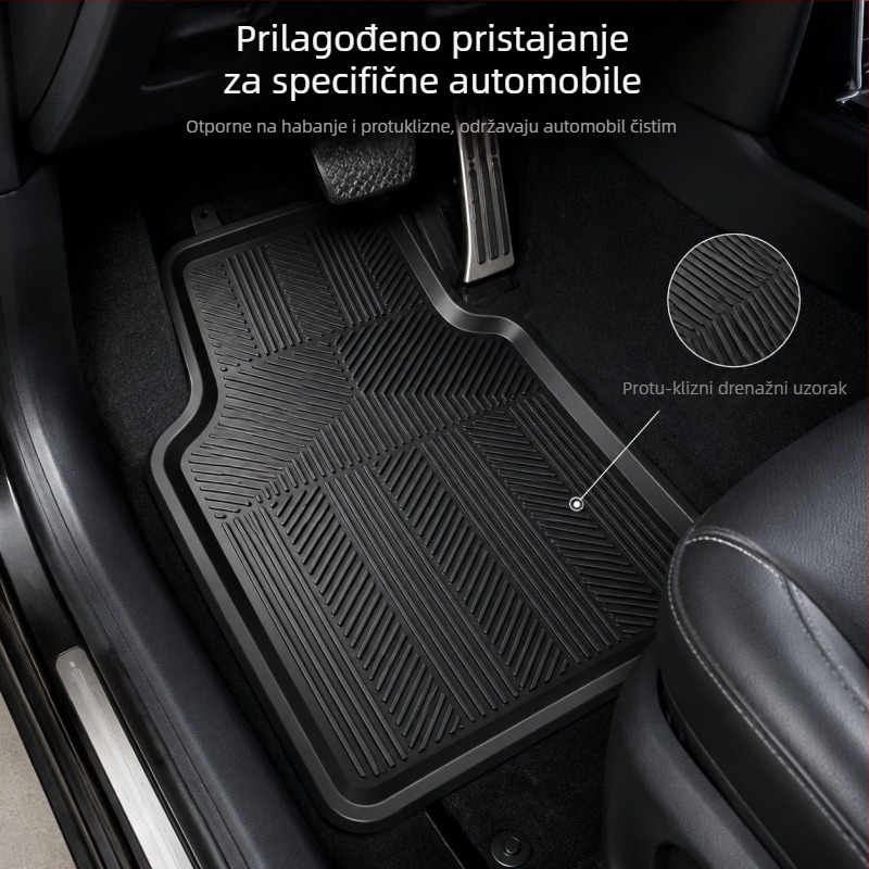 PVC prostirke za pod automobila, otporne na habanje, protuklizne, sigurne, univerzalna prilagodba svim modelima automobila, set od 4 komada