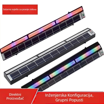 Solarnu LED lampa za pranje zida za vanjsku dekoraciju – vodootporan LED projektor za zidove i fasadne linije sa kontrolom svjetla