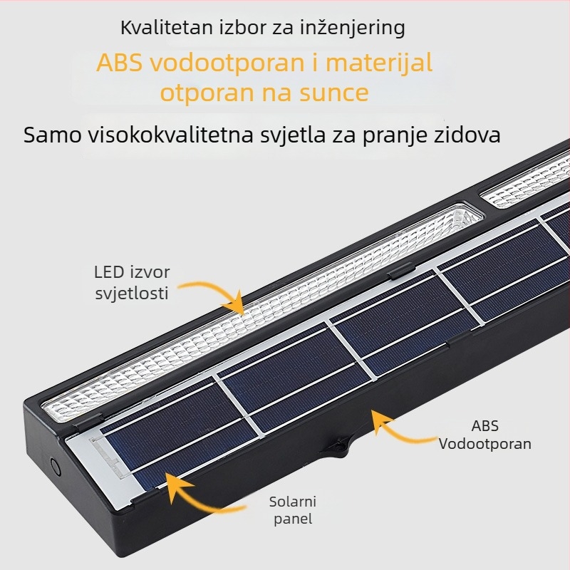 Solarnu LED lampa za pranje zida za vanjsku dekoraciju – vodootporan LED projektor za zidove i fasadne linije sa kontrolom svjetla