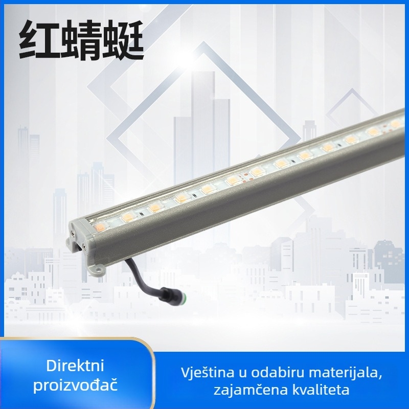 Vanjska aluminijska LED traka, IP65, 24V DC, visoke svjetline bijela i ambra, za konture zgrada i fasade ulaza