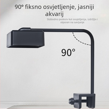 LED kvadratno svjetlo za akvarij – potpuno spektralno osvjetljenje za vodene biljke, ukrasno osvjetljenje akvarija, USB lampa protiv algi