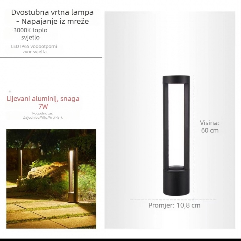 Vodootporna vanjska svjetiljka za travu i dvorište, električno napajanje, ultrajarko rasvjetno krajolje uz kontrolu svjetla