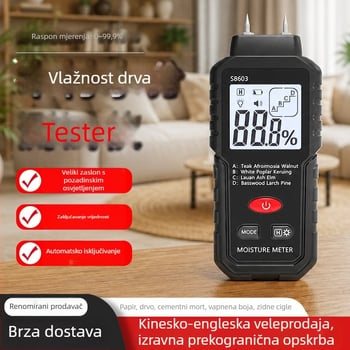 Visokoprecizni mjerač vlage za drvo, detektor vlage za drveni pod, mjerač vlage za karton i građevinski materijal