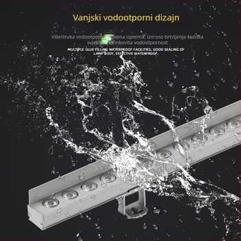 LED linearni wall washer s kružnim otvorom i pregradom, vanjska vodootporna arhitektonska rasvjeta RGB konturno svjetlo