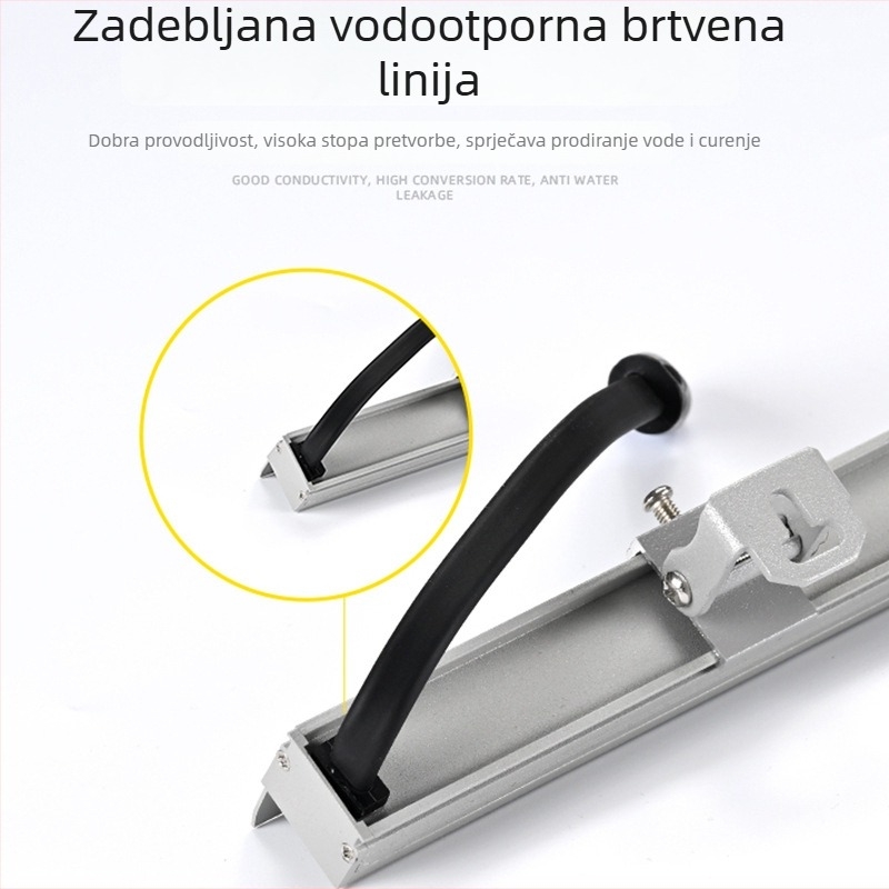 LED linearni wall washer s kružnim otvorom i pregradom, vanjska vodootporna arhitektonska rasvjeta RGB konturno svjetlo