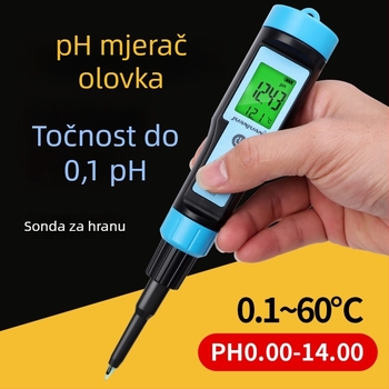 Prijenosni digitalni pH mjerač za tijesto, jogurt i sir, mjerač kiselosti hrane i tester za pH kože