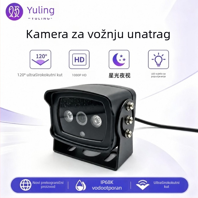 Kamera za vozilo, montirana, HD snimanje, noćni prikaz sa zvjezdanim svjetlom i kamera za vožnju unatrag za automobile, autobuse i kamione