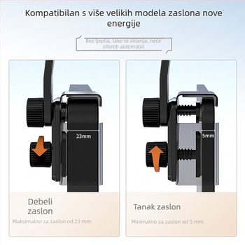 Držač za telefon u automobilu za navigaciju, 360° prilagodljiva, univerzalan za ravne i zakrivljene zaslone