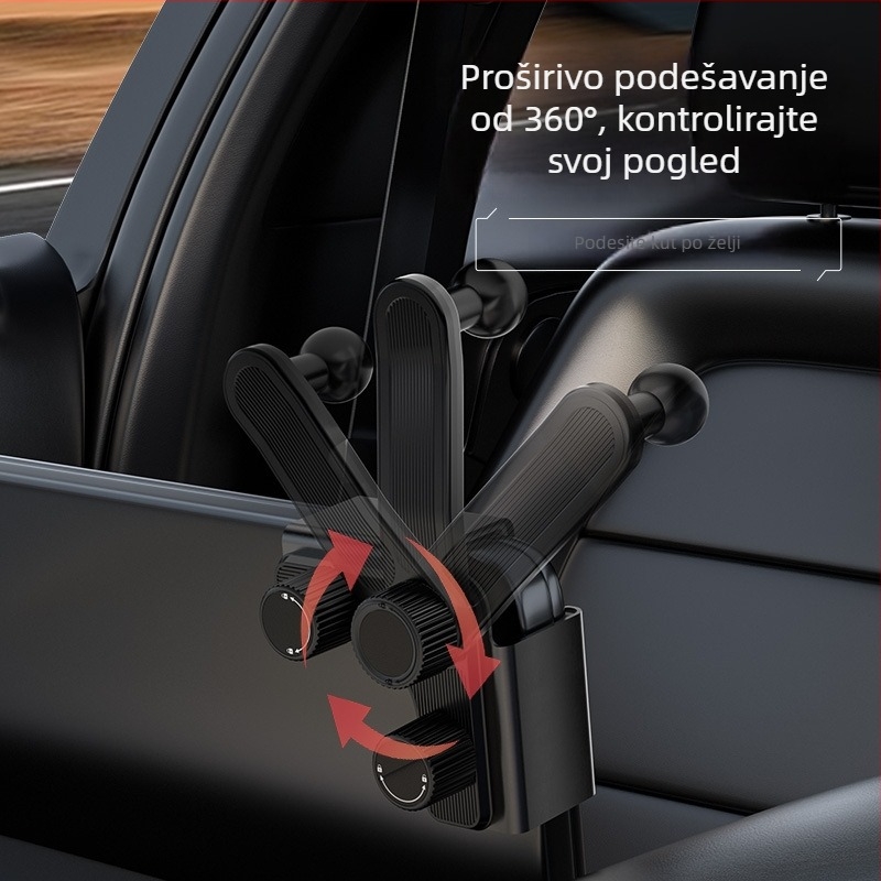 Držač za telefon u automobilu za navigaciju, 360° prilagodljiva, univerzalan za ravne i zakrivljene zaslone