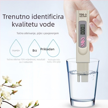TDS olovka za vodu – prijenosni tester kvalitete vode za česnu vodu (0-999 ppm)