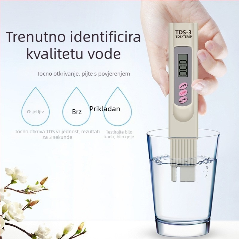 TDS olovka za vodu – prijenosni tester kvalitete vode za česnu vodu (0-999 ppm)