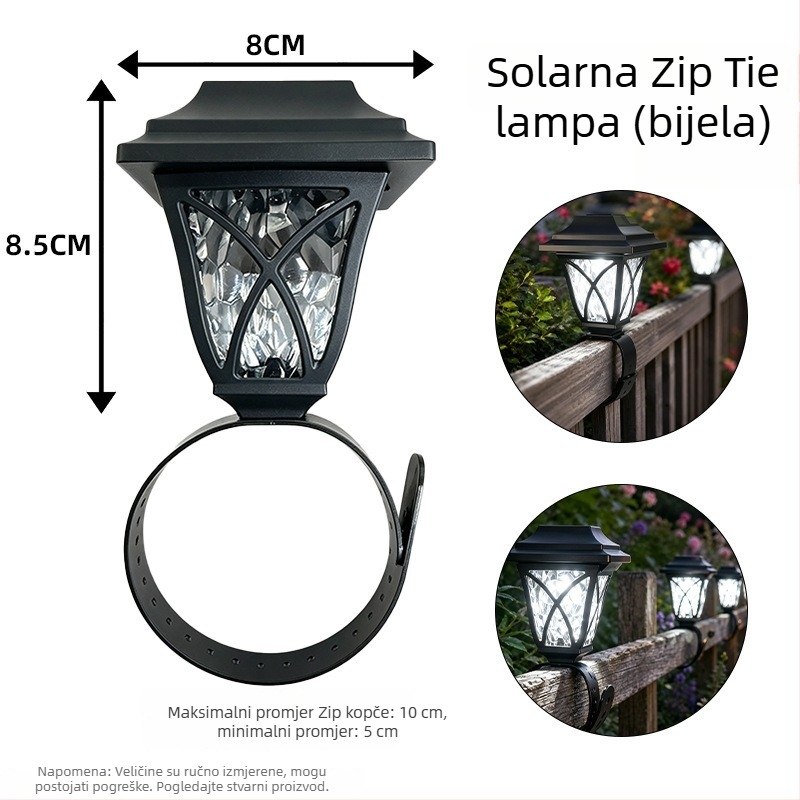 Nova solarna LED rasvjeta s trakom za pričvršćivanje, lampe za travnjak za ambijentalno uređenje dvorišta, vodootporne