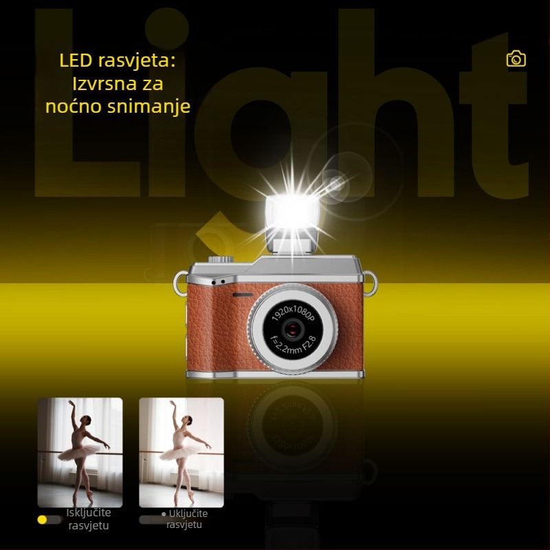 Nova retro mini kamera sa bljeskalicom za učenike — simpatičan video snimač i foto dodatak, kompaktni dizajn, nišna namjena