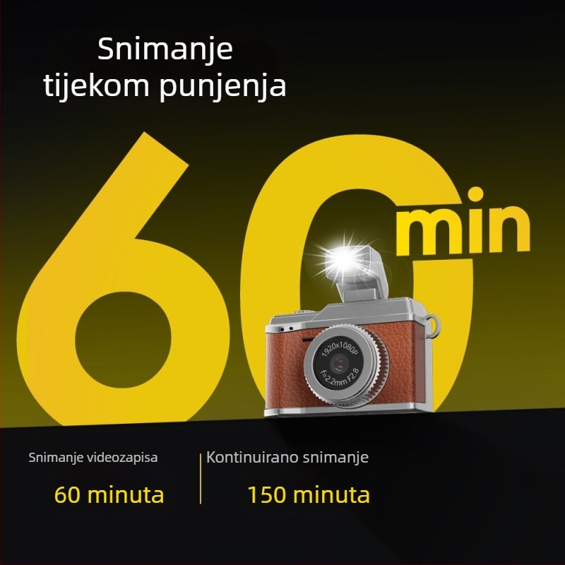 Nova retro mini kamera sa bljeskalicom za učenike — simpatičan video snimač i foto dodatak, kompaktni dizajn, nišna namjena