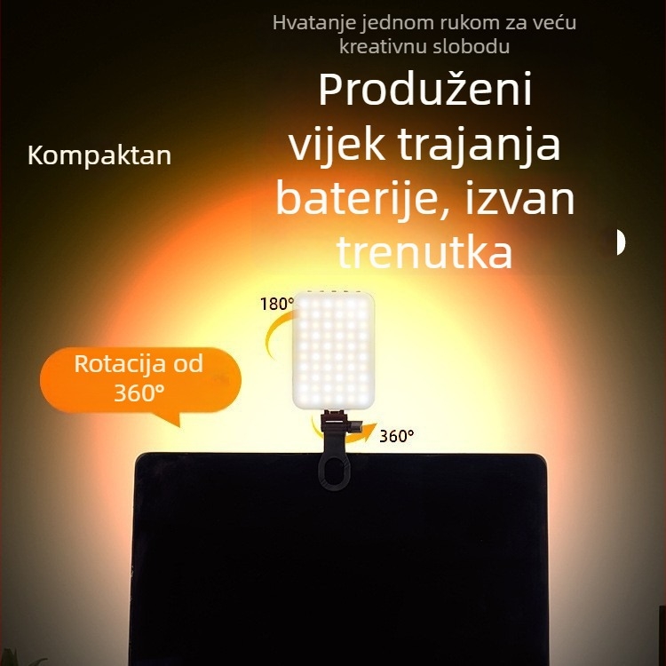Prijenosna RGB LED rasvjeta s ugrađenom litij-ionskom baterijom, za fotografiranje telefonom i osvjetljenje za makeup