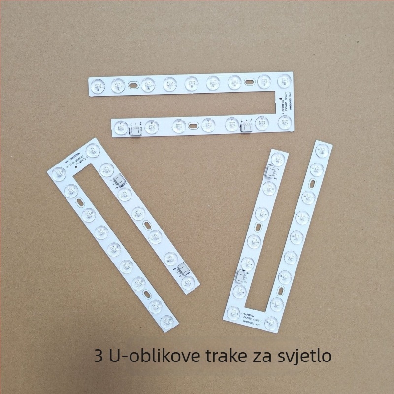 Tri LED trake u oblika s bijelim izvorom svjetla i kružnom lećom, pogodne za stropne lampe, dodatak za dnevni boravak i spavaću sobu