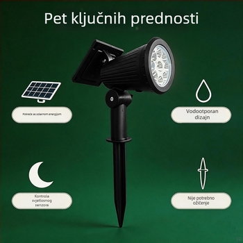 Solarsko vanjsko osvjetljenje vrta – spotovi za travu i drveće, šareno 9 LED pejzažno osvjetljenje