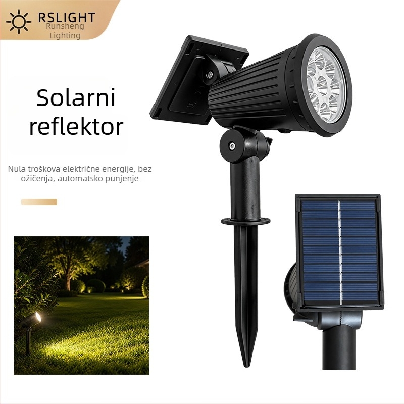 Solarsko vanjsko osvjetljenje vrta – spotovi za travu i drveće, šareno 9 LED pejzažno osvjetljenje