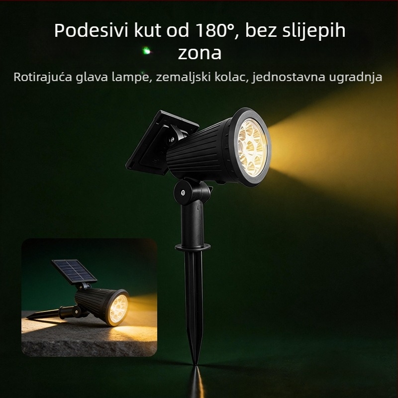 Solarsko vanjsko osvjetljenje vrta – spotovi za travu i drveće, šareno 9 LED pejzažno osvjetljenje