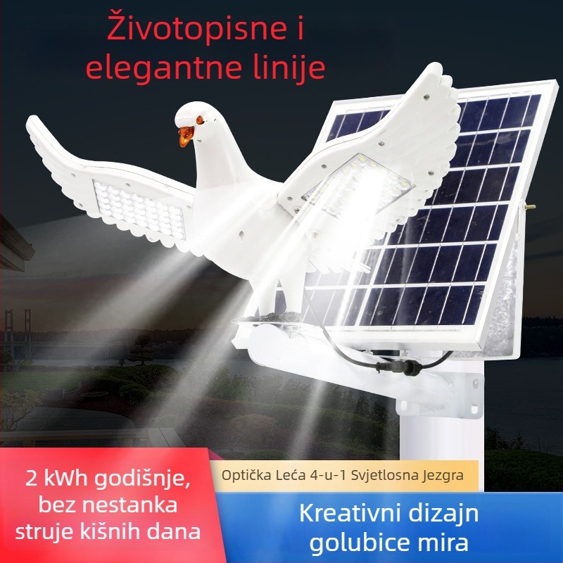 Ulična solarna svjetiljka u obliku goluba, 100 W integrirano vanjsko osvjetljenje