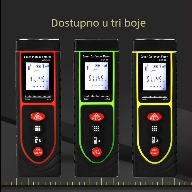 Aoqi laserski daljinski mjerač – visoko precizan laserski mjerač udaljenosti za mjerenje prostorija, ručni elektronički mjerni instrument