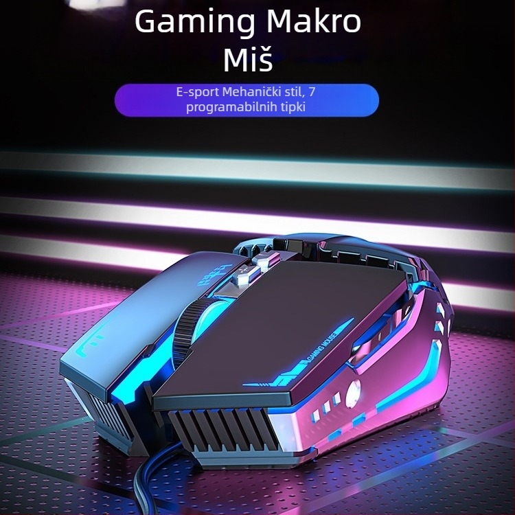 Set tipkovnice i miša s realnim mehaničkim osjetom za esport, žičana tipkovnica i miš za stolna računala
