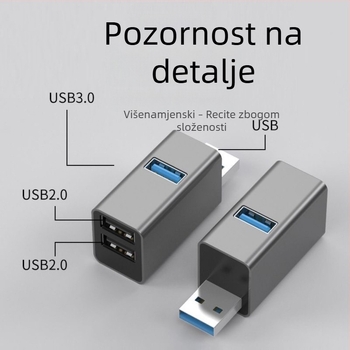 USB 3.0 hub s tri porta za laptop, docking stanica USB 2.0