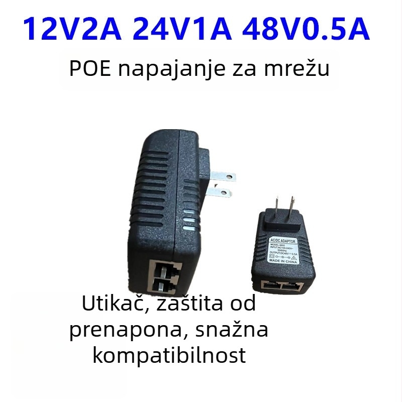 Gigabit PoE napajanje 48V 0,5A / 24V 1A, PoE bridž, AP nadzor, 100 Mbps modul napajanja adapter