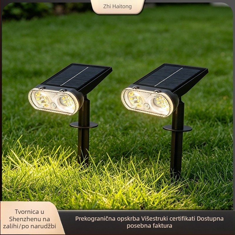 LED solarno vrtno svjetlo, vodootporna vanjska svjetlost s senzorom, ambijentalno osvjetljenje vrta