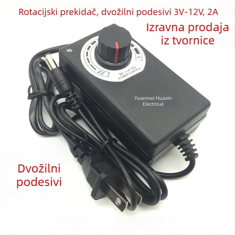 Prilagodljivo DC napajanje 3-12V, 2A, zidni adapter