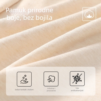 Ženske gaćice visokog pojasa od prirodno obojenog pamuka, antibakterijske, prozračne