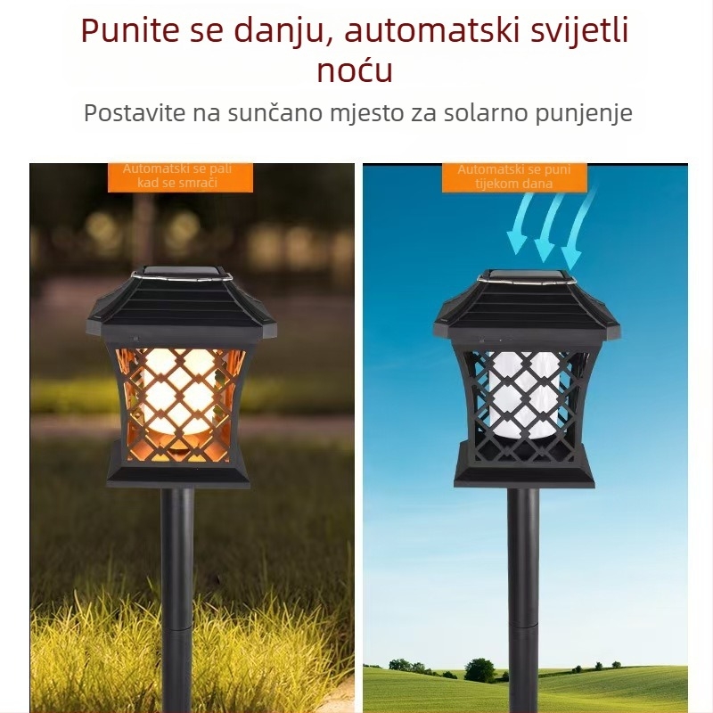 Solarne rasvjeta dvorišta, LED rasvjeta travnjaka i vrta, parkovski krajolik, usmjereno na drveće