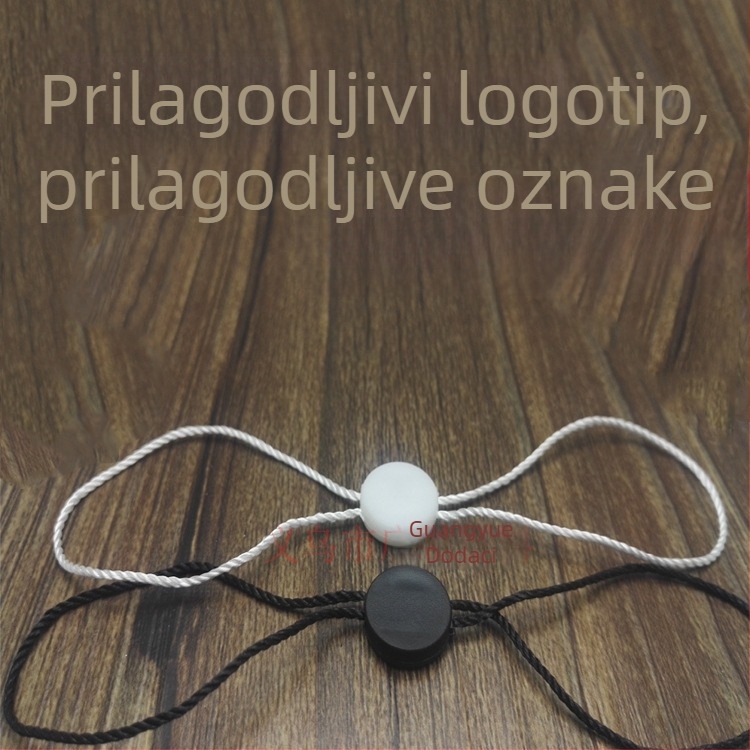 Lančić za oznaku odjeće s dvostrukom umetkom, plastični držač oznake – pravokutnog ili kružnog oblika