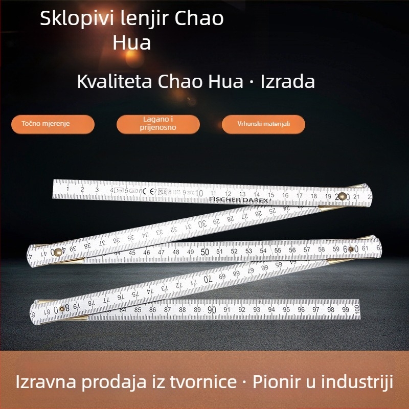 CJ-5038C 2 m aluminijski sklopivi mjerni pravac za obradu drva, višenamjenski s prilagođenim brendom, preciznost 1 mm