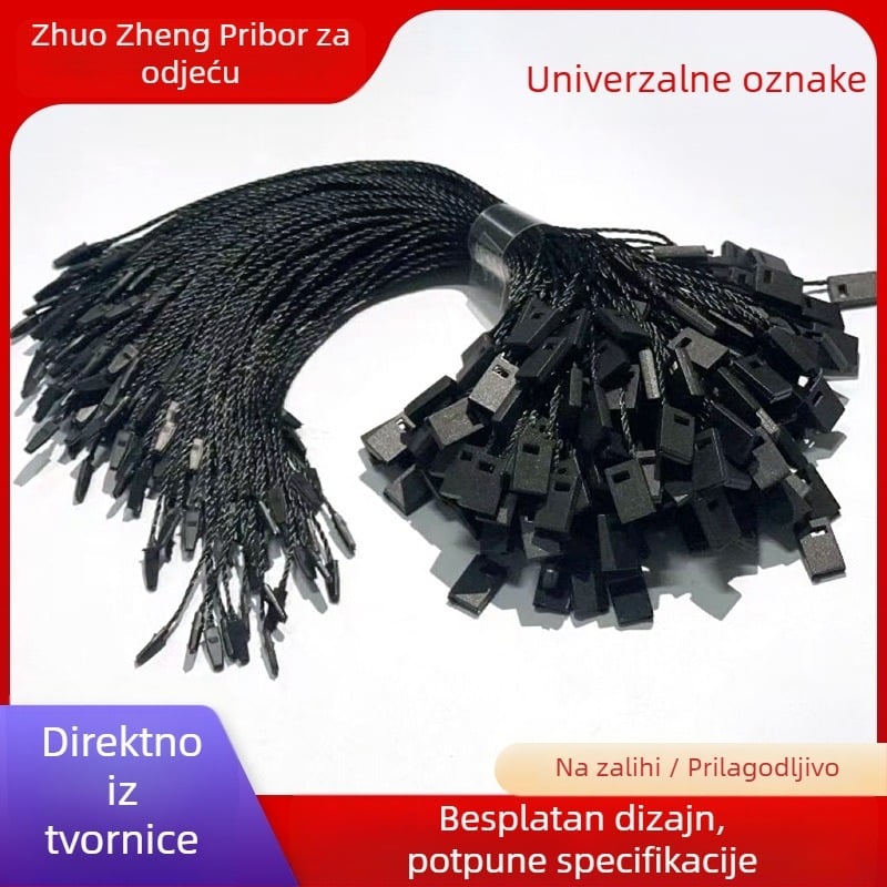 Na zalihi oznake za objesiti, užad za objesiti, kvadratne oznake, jednokratne prazne anti-manipulacijske užadi, voskano užad, male kvadratne oznake