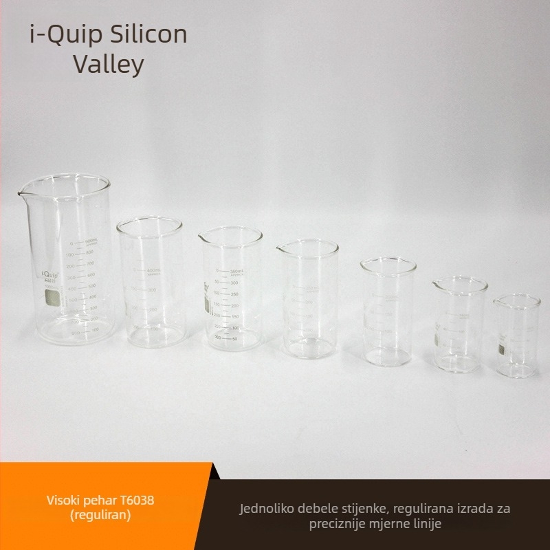Core Silicon Valley T6038 visokooblikovana laboratorijska čaša (kontrola), borosilikatno staklo, 100–1000 mL