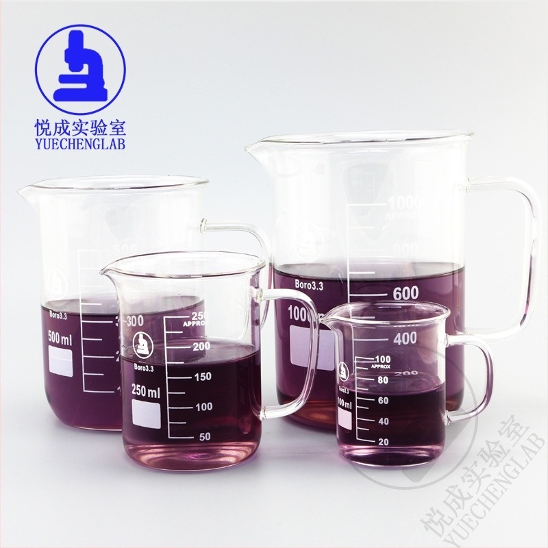 Laboratorijski bokal s ručkom, borosilikatno staklo, graduiran, 50 mL–2 L