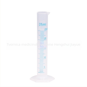 Plastični graduirani cilindar s plavom linijom, skala, 10–1000 ml