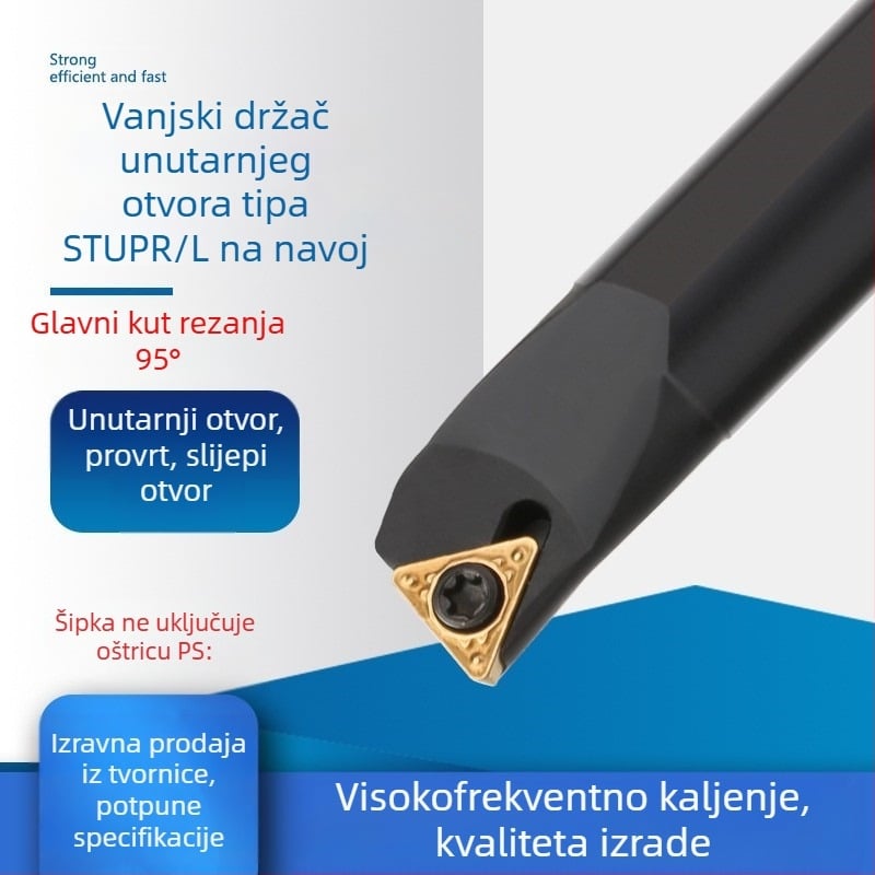 CNC alat za unutarnji otvor za tokaricu – šipka za unutarnji kružni rezni alat, 95° STUPR09/1103