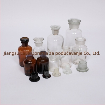Staklena boca s uskim grlom, prozirna, bijeli i smeđi poklopac, zapremine 60 ml, 125 ml, 250 ml, 500 ml, 1000 ml