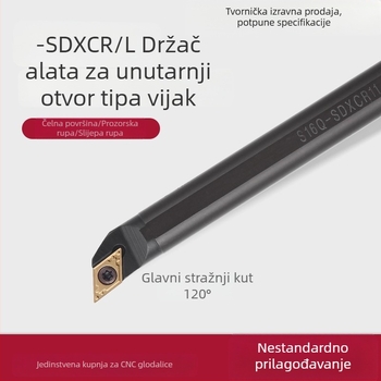 Bušni alat za unutarnje rupe S08K/S10K/S12M/S20R SDXCR11/07, CNC držač za unutarnje bušenje 95°